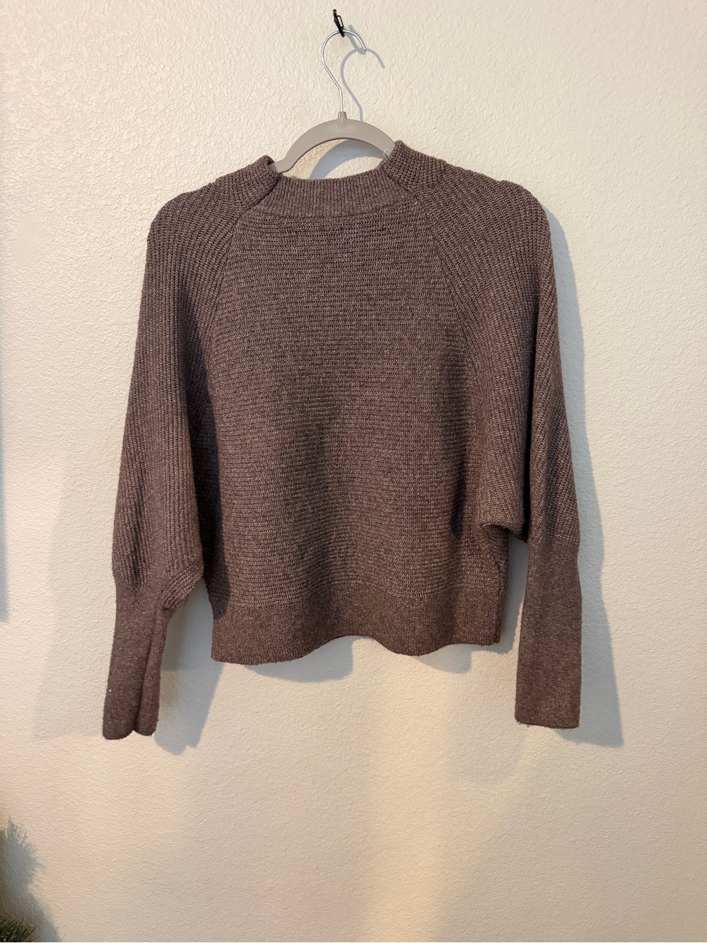 Simply Vera Vera Wang Brown Cropped Mockneck Sweater - Picture 4 of 4